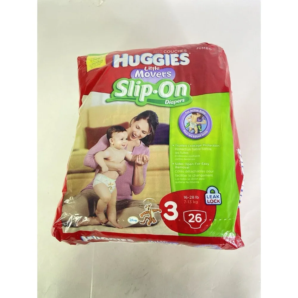 2010 Huggies Little Movers Slip On Diapers Size 3 Pack of 26 Diapers NEW